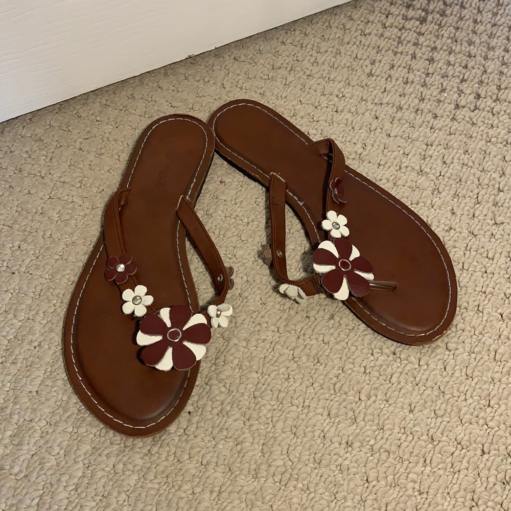 red flip flop sandal